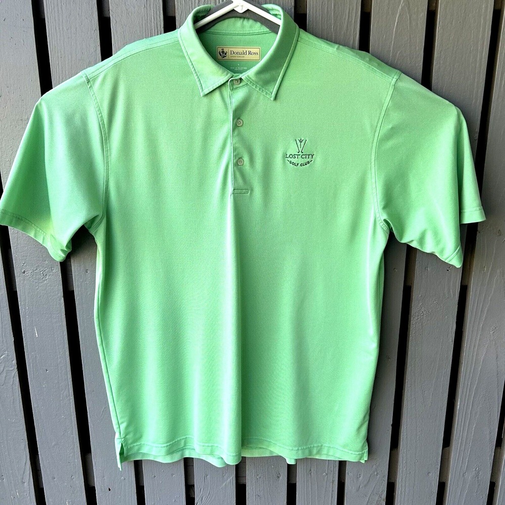 Donald Ross Golf Polo Men's Large Short Sleeve Lost City Golf Club Sport‎ Green